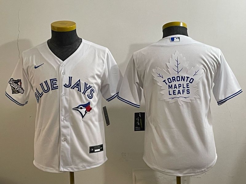 Youth 2025 Toronto Blue Jays Blank White Game Nike MLB Jersey style 09